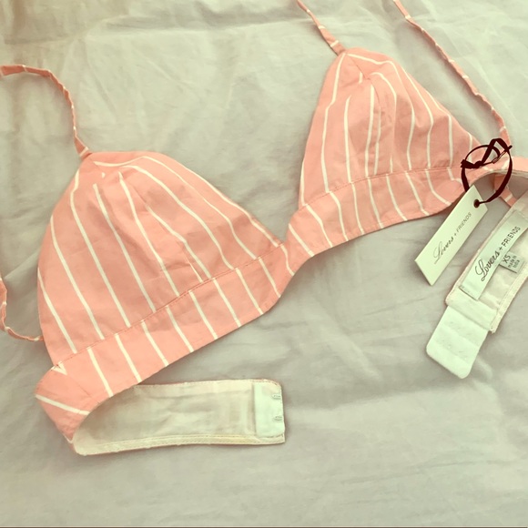 LOVERS + FRIENDS | pink and white striped bralette - Picture 1 of 5